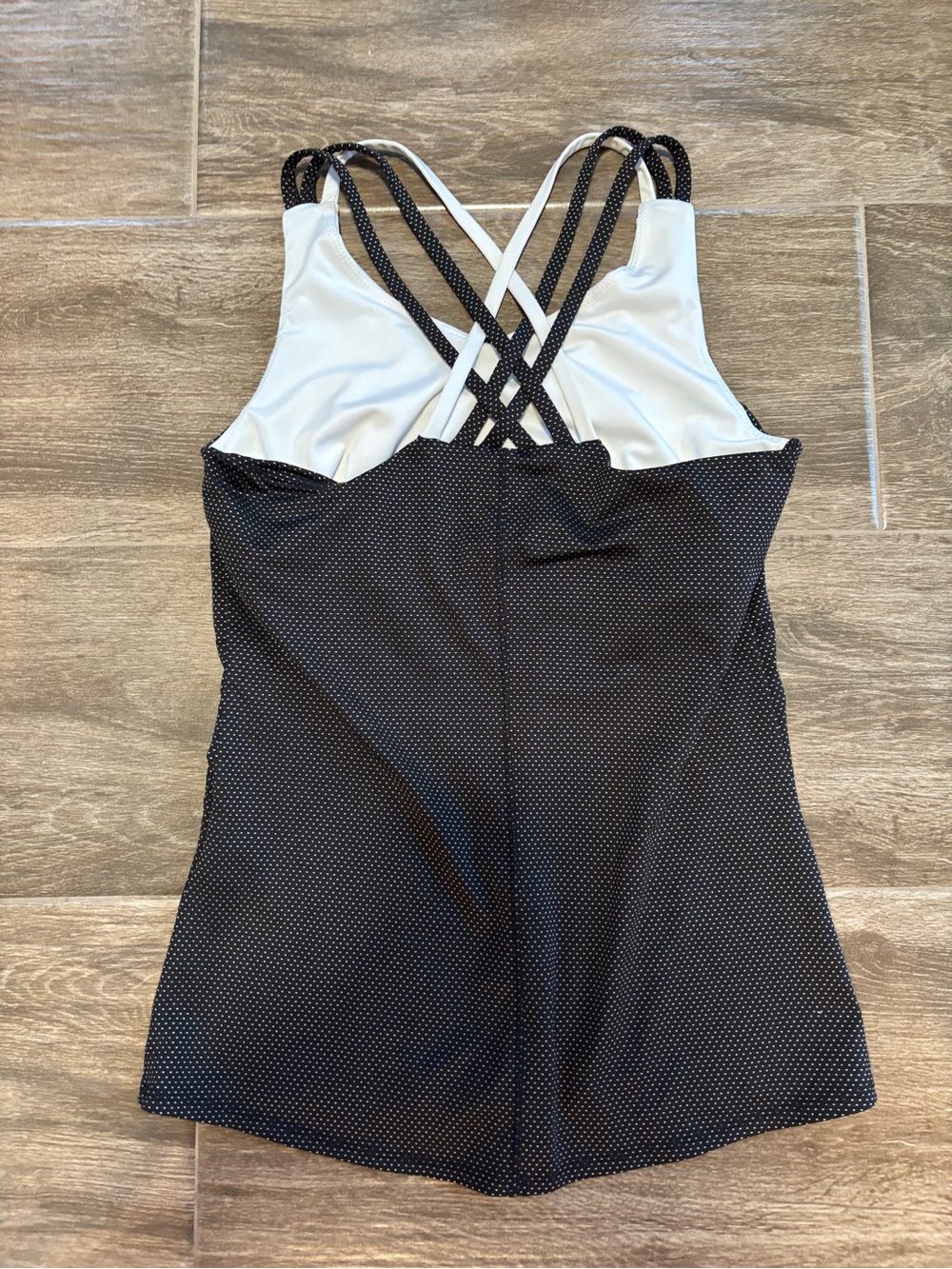 Lucky in Love White Sz S Activewear Set RUFFLED Bottom & Polka Dot Tank Tennis - Picture 7 of 10